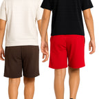 Kidello Boys Cotton Shorts Pack of 2 | Soft & Breathable | Regular Fit | Elastic Waist with Drawstring | Everyday Casual Shorts