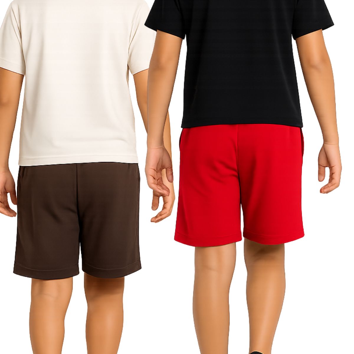 Kidello Boys Cotton Shorts Pack of 2 | Soft & Breathable | Regular Fit | Elastic Waist with Drawstring | Everyday Casual Shorts
