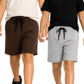 Kidello Boys Cotton Shorts Pack of 2 | Soft & Breathable | Regular Fit | Elastic Waist with Drawstring | Everyday Casual Shorts