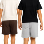 Kidello Boys Cotton Shorts Pack of 2 | Soft & Breathable | Regular Fit | Elastic Waist with Drawstring | Everyday Casual Shorts