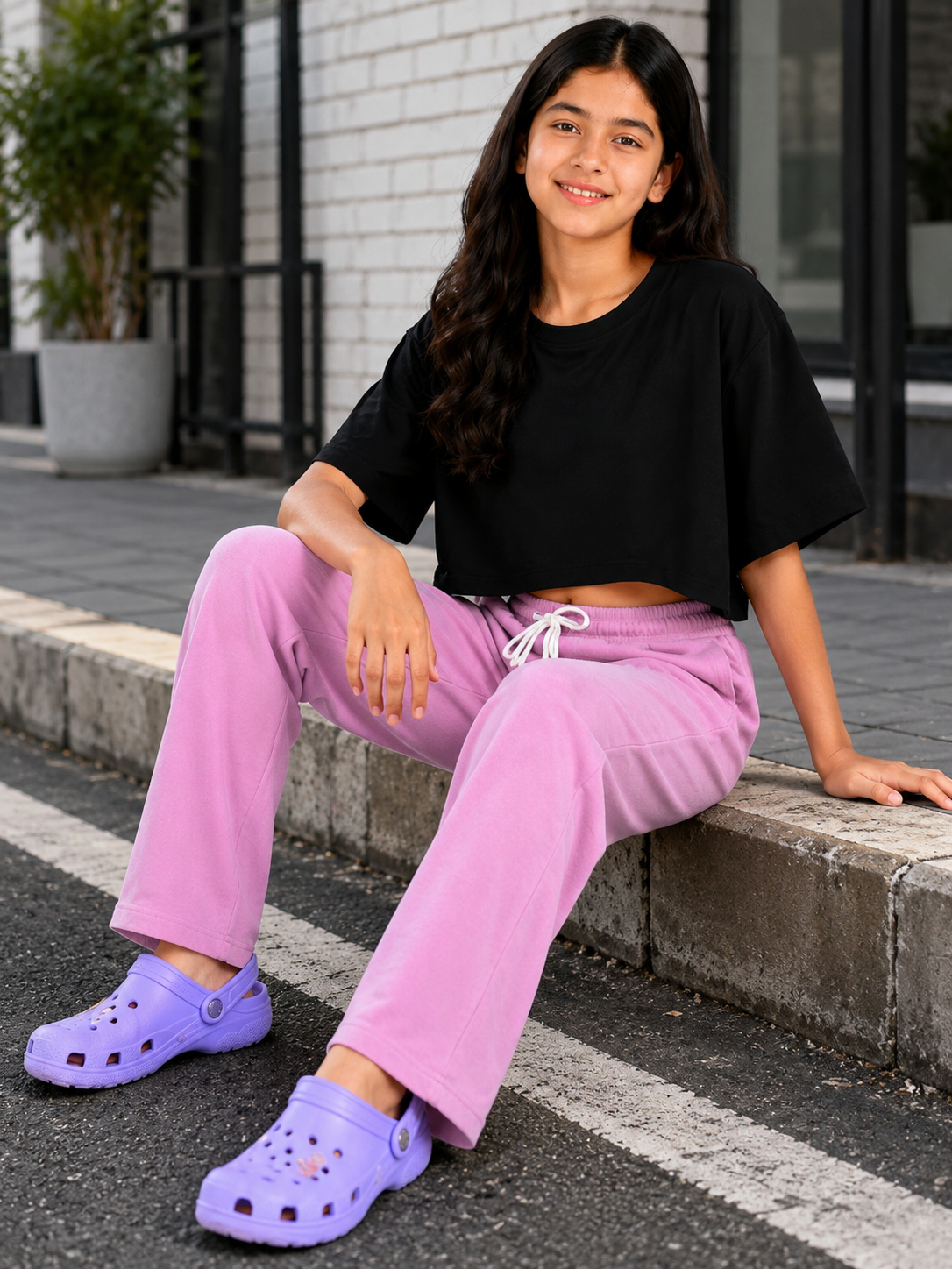 Kidello Girls Cotton Pyjama Track Pant | Soft & Breathable | Regular Fit | Everyday Lounge Wear | Elastic Waist with Drawstring