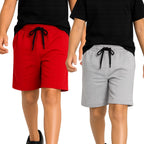 Kidello Boys Cotton Shorts Pack of 2 | Soft & Breathable | Regular Fit | Elastic Waist with Drawstring | Everyday Casual Shorts