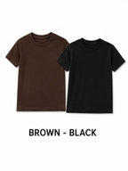 KIDELLO Boys Pure Cotton Round Neck T-Shirt | Soft Breathable Casual Wear for Kids | Regular Fit Half Sleeve Tee (Pack of 2)