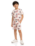 Kidello Boys Printed T-Shirt & Shorts Co-ord Set