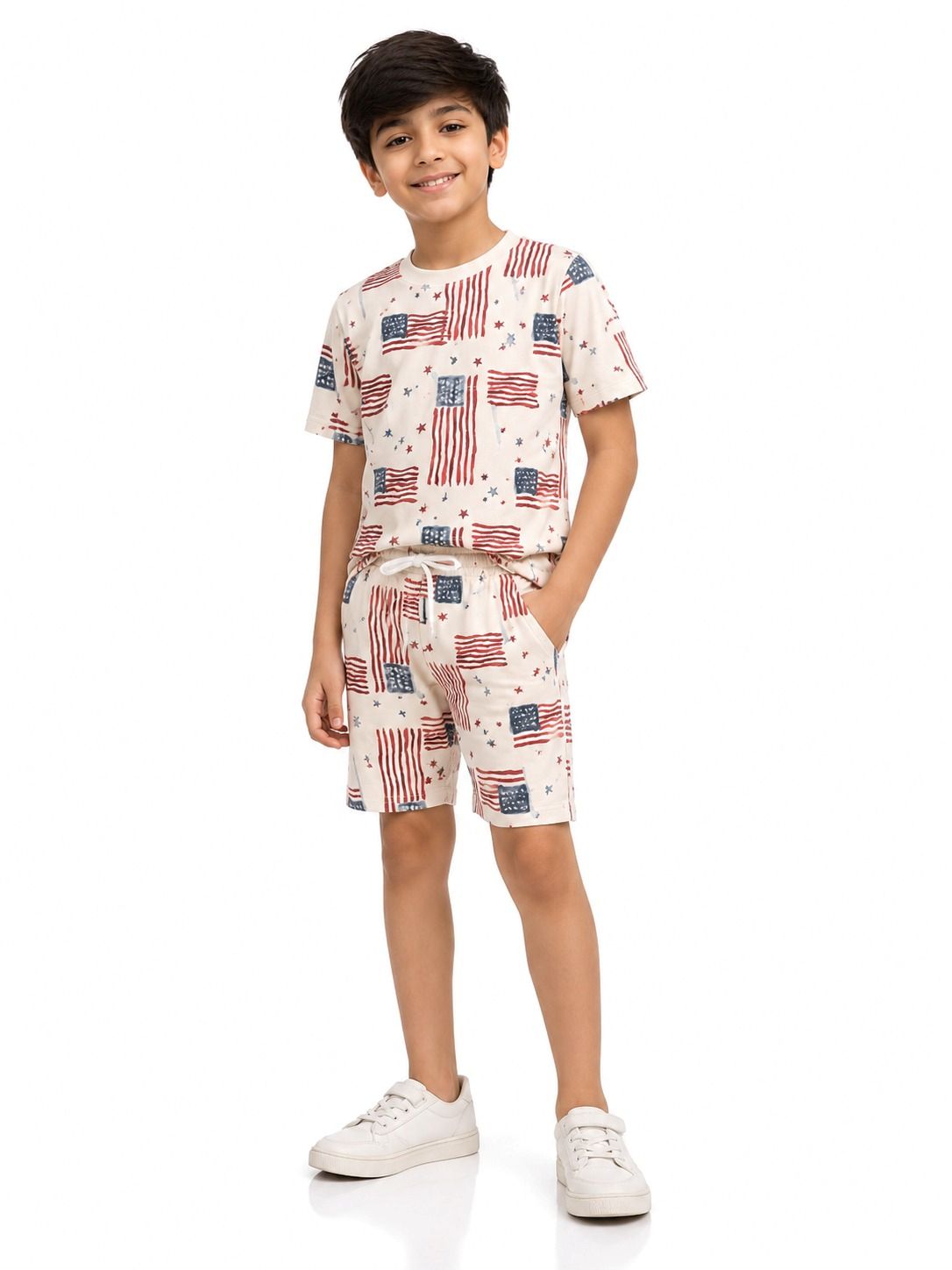 Kidello Boys Printed T-Shirt & Shorts Co-ord Set