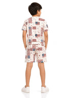 Kidello Boys Printed T-Shirt & Shorts Co-ord Set
