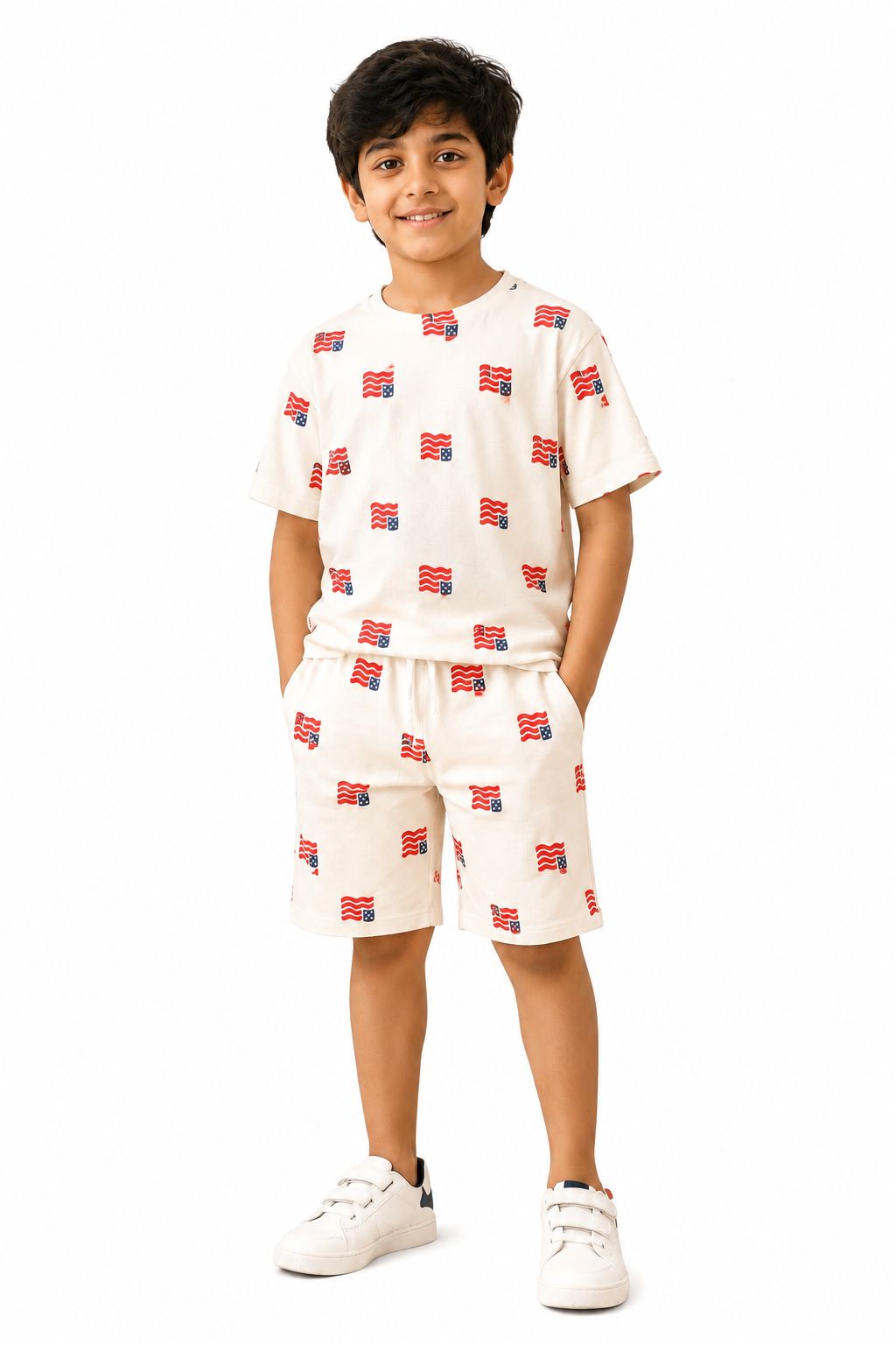 Kidello Boys Printed T-Shirt & Shorts Co-ord Set