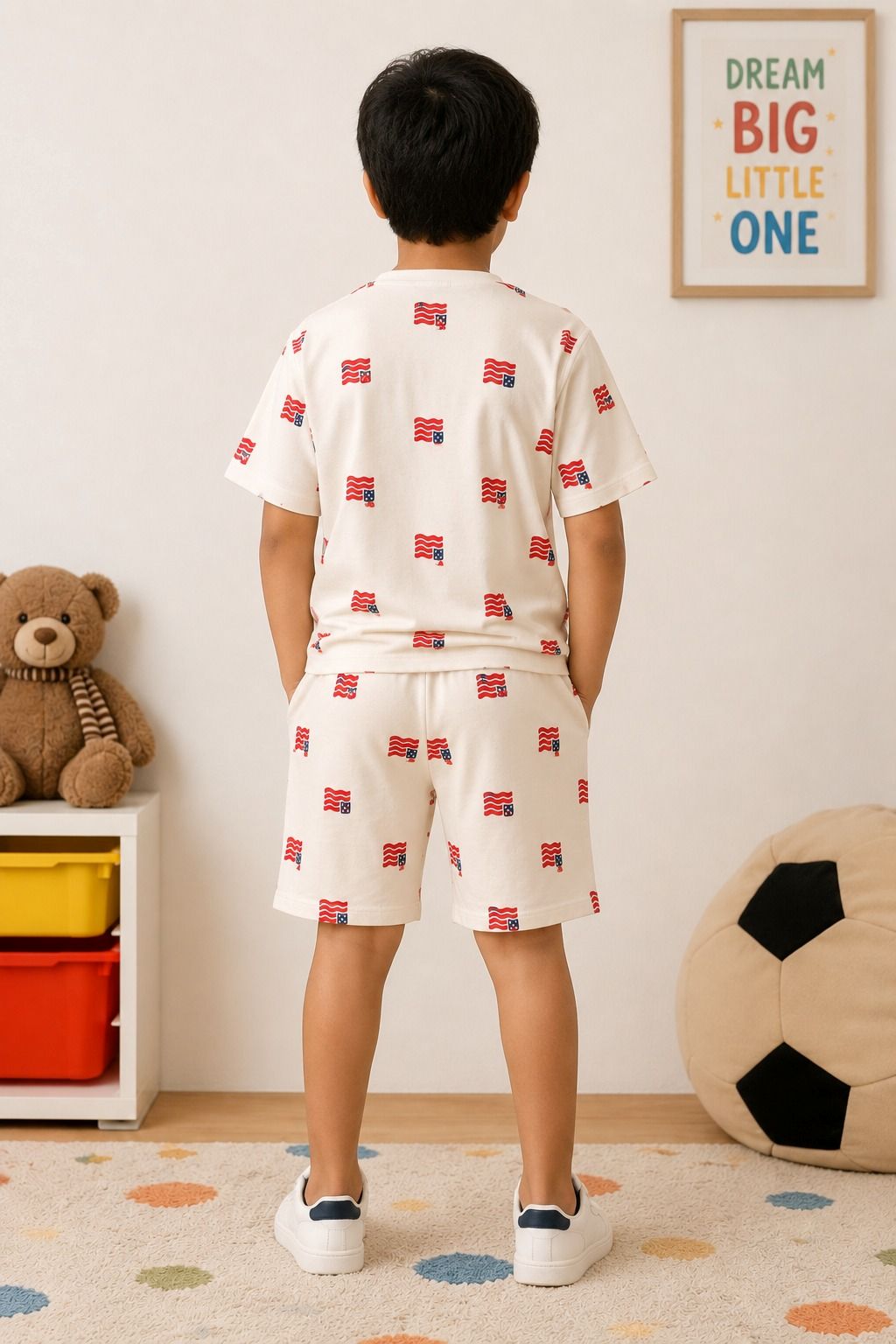 Kidello Boys Printed T-Shirt & Shorts Co-ord Set
