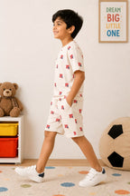 Kidello Boys Printed T-Shirt & Shorts Co-ord Set