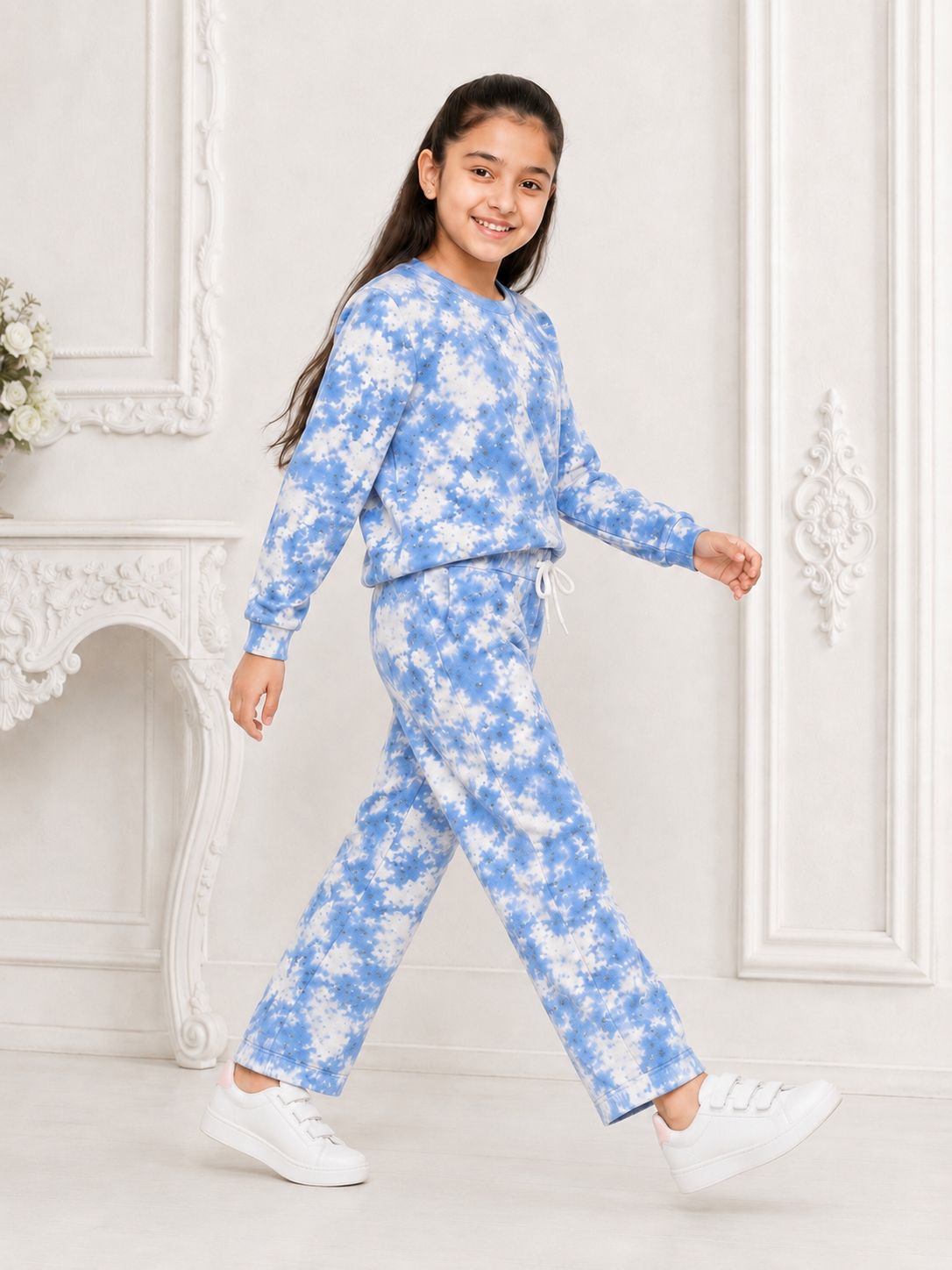 Kidello Girls Sweatshirt & Track Pant Co-ord Set