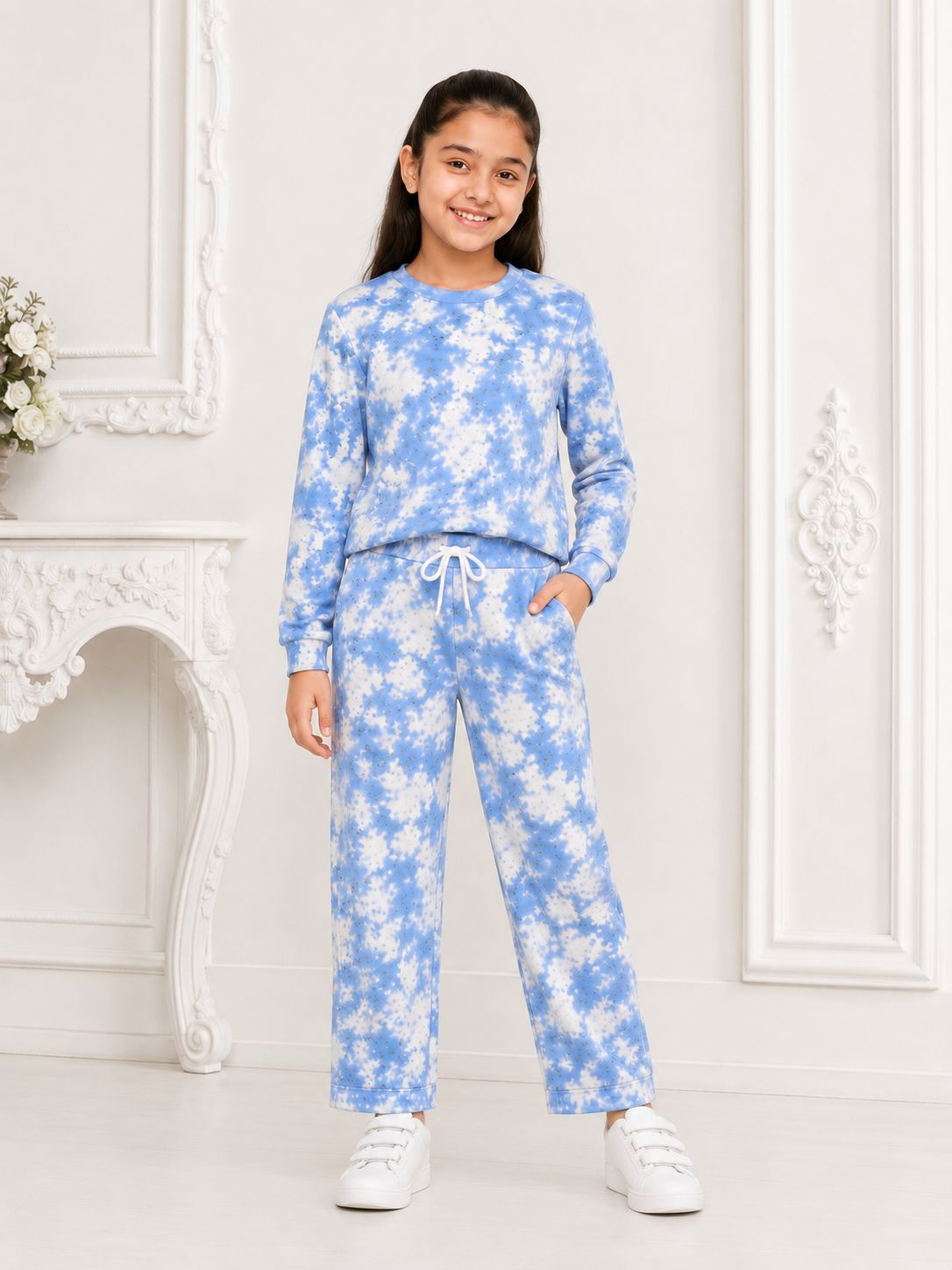 Kidello Girls Sweatshirt & Track Pant Co-ord Set