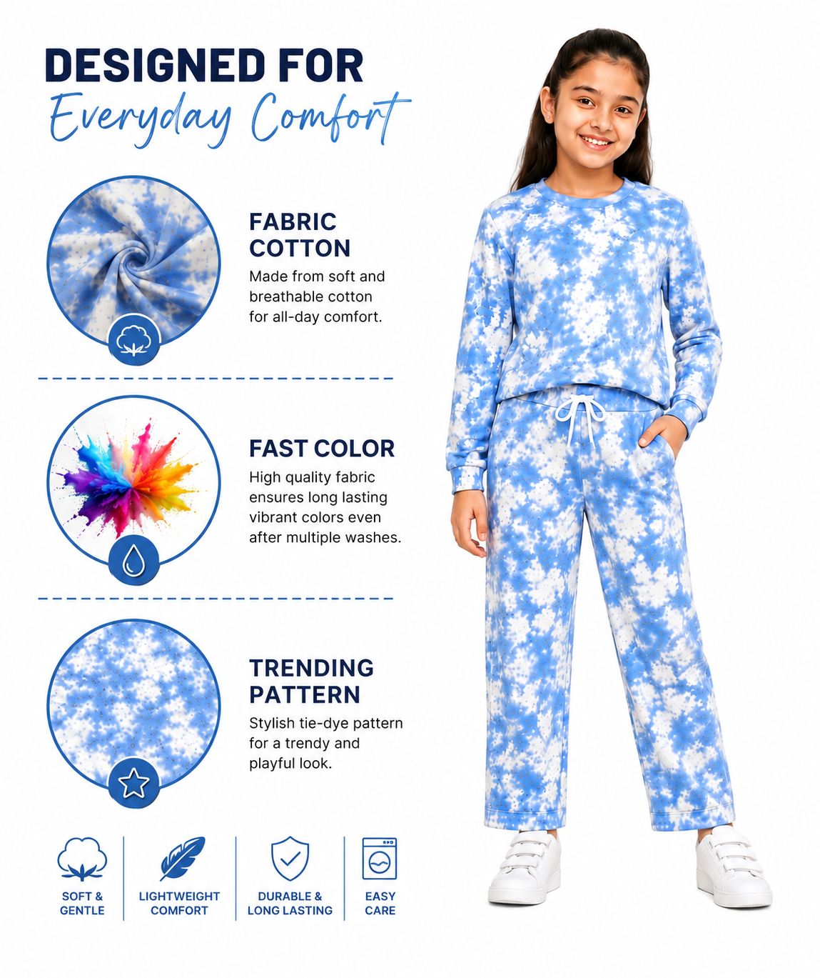 Kidello Girls Sweatshirt & Track Pant Co-ord Set